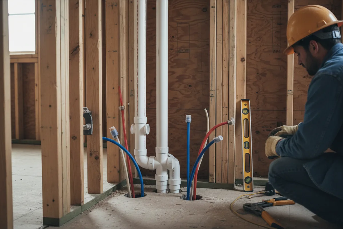Drain and supply rough-in during Toilet Repair and Installation in Bobtown
